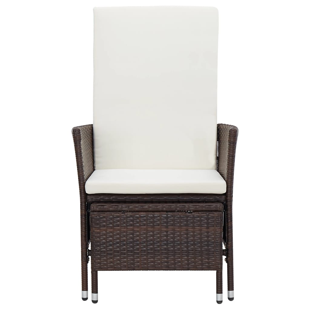 2 Piece Garden Lounge Set with Cushions Poly Rattan Brown