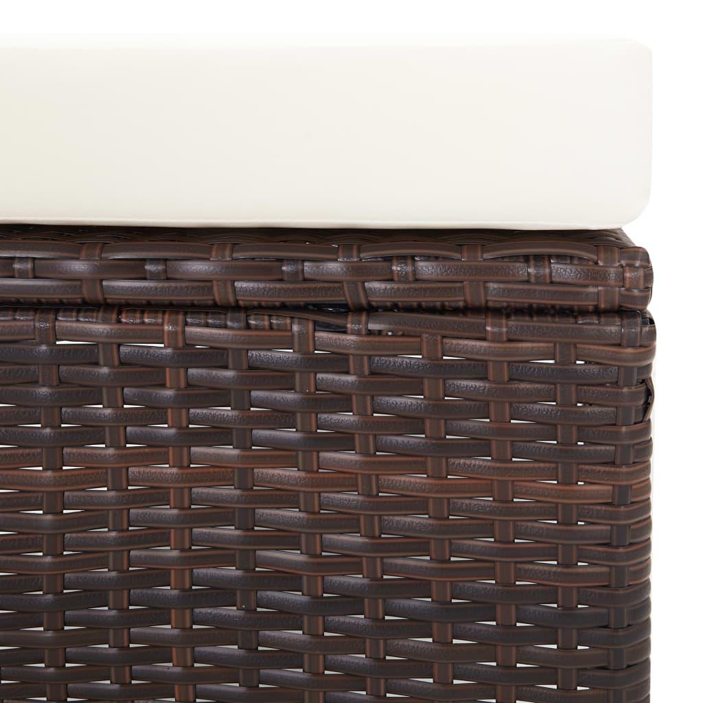 2 Piece Garden Lounge Set with Cushions Poly Rattan Brown