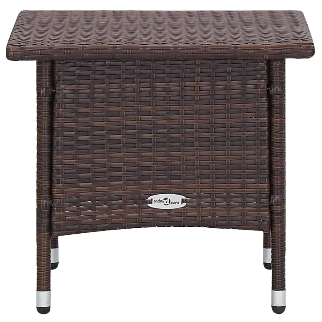 2 Piece Garden Lounge Set with Cushions Poly Rattan Brown