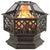 Rustic Fire Pit with Poker 62x54x56 cm XXL Steel