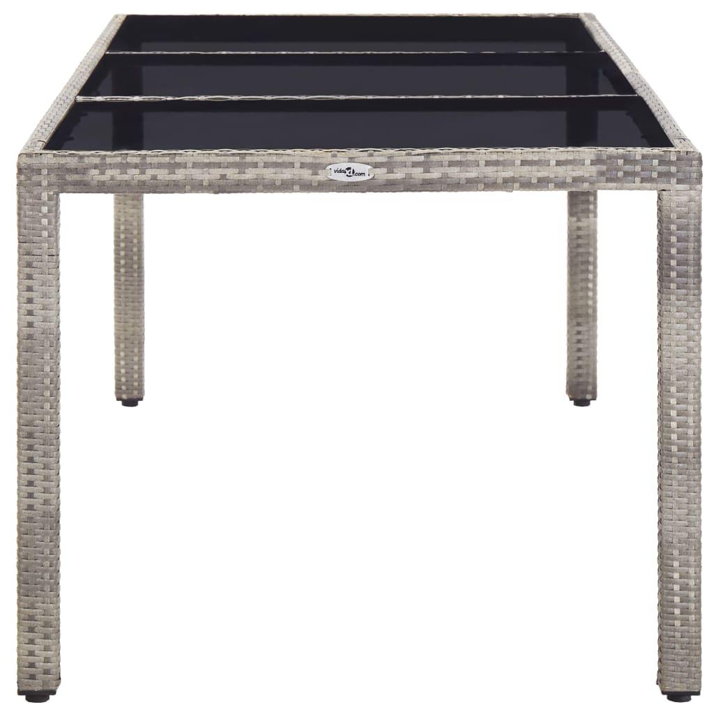 Garden Table Grey 190x90x75 cm Poly Rattan