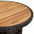 Garden Table Ø60x75 cm Acacia Wood and Poly Rattan Black