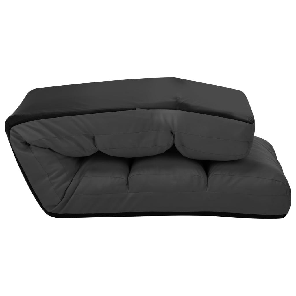 Folding Floor Chair Anthracite Faux Leather