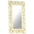 Hand Carved Mirror White 80x50 cm Solid Mango Wood