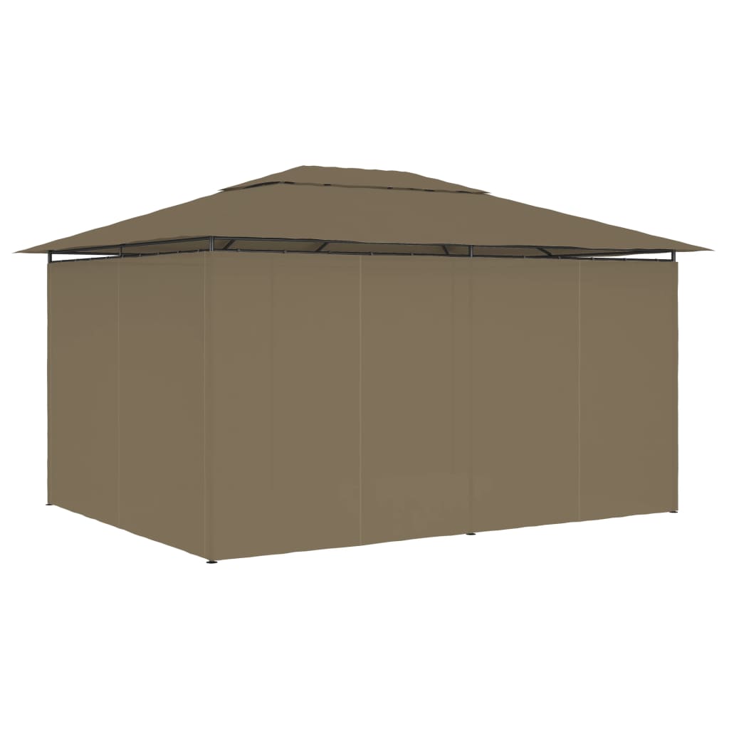 Garden Marquee with Curtains 4x3 m Taupe 180 g/mï¿½