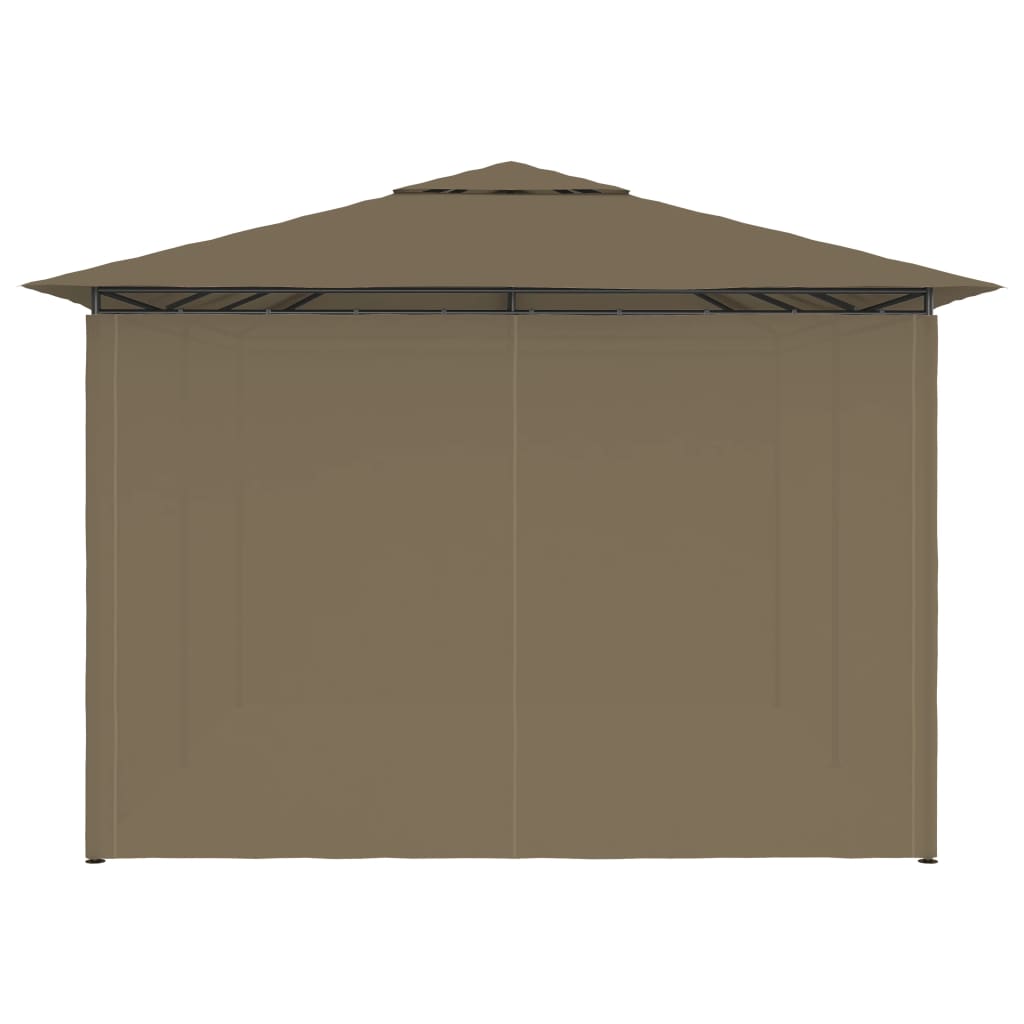 Garden Marquee with Curtains 4x3 m Taupe 180 g/mï¿½