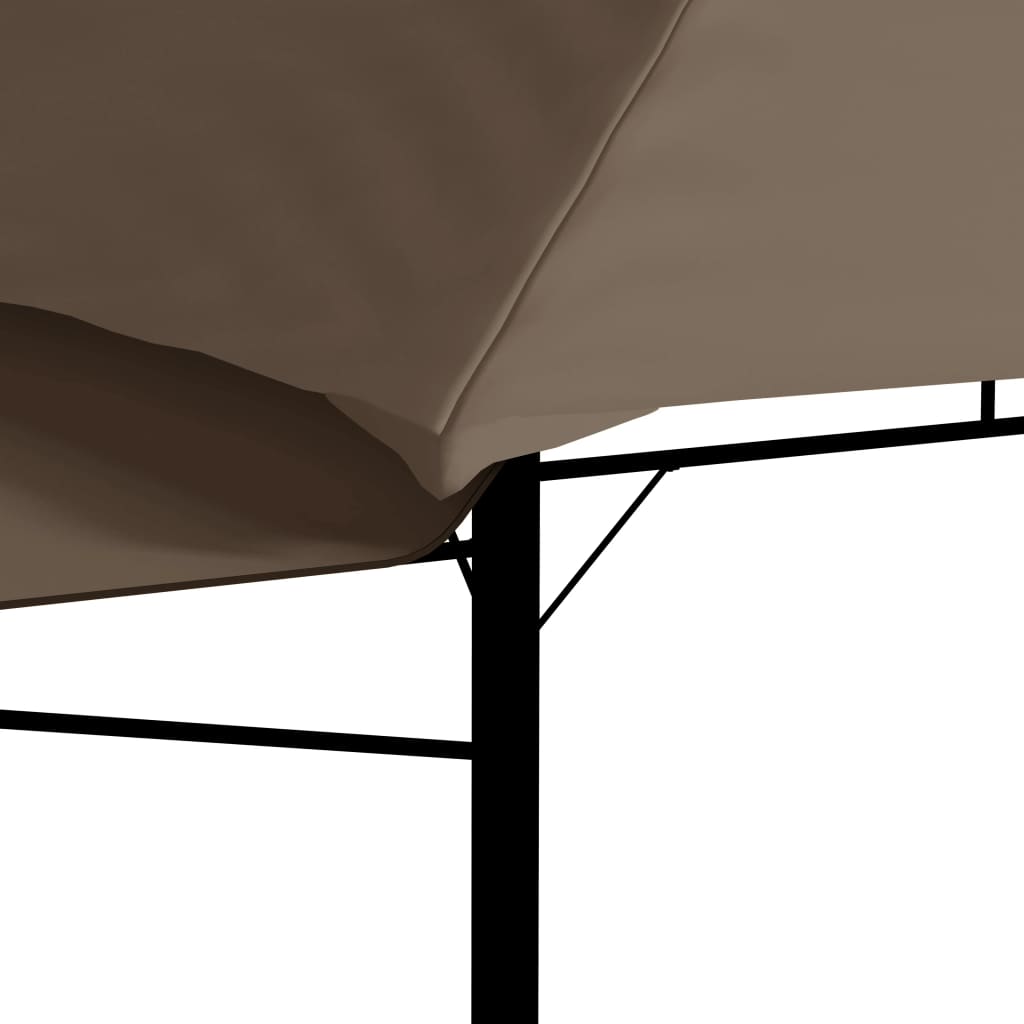 Gazebo with Double Extending Roofs 3x3x2.75 m Taupe 180g/mï¿½