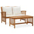 2 Piece Garden Lounge Set with Cushions Solid Acacia Wood
