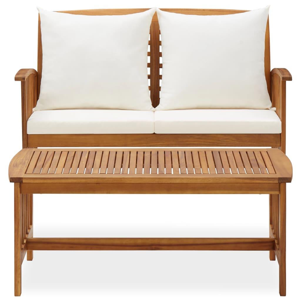 2 Piece Garden Lounge Set with Cushions Solid Acacia Wood