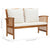 2 Piece Garden Lounge Set with Cushions Solid Acacia Wood