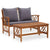 2 Piece Garden Lounge Set with Cushions Solid Acacia Wood