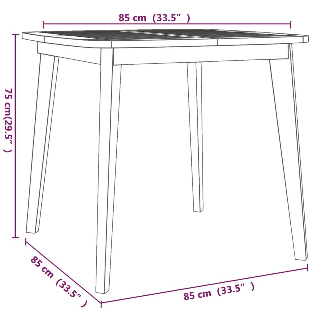 Garden Table 85x85x75 cm Solid Wood Acacia