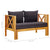 2-Seater Garden Bench with Cushions 122 cm Solid Acacia Wood