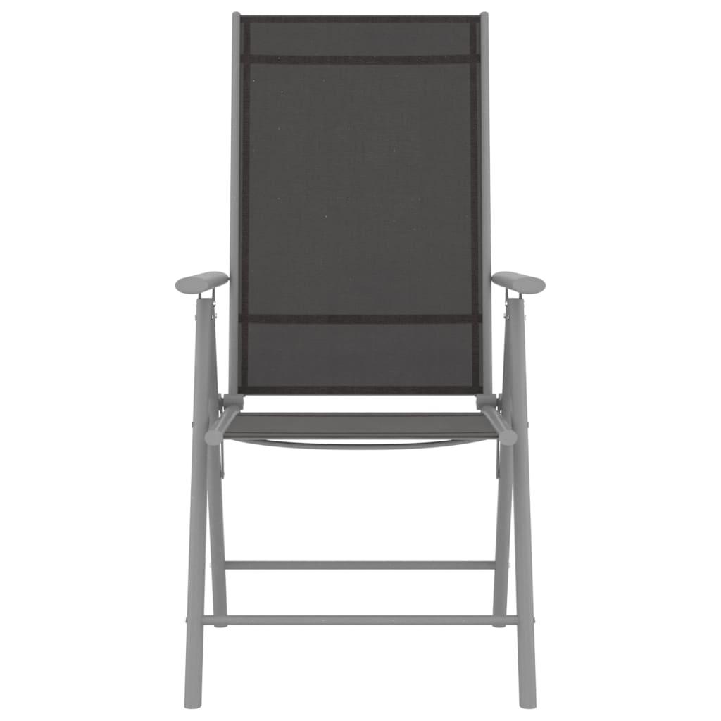 Folding Garden Chairs 2 pcs Textilene Black