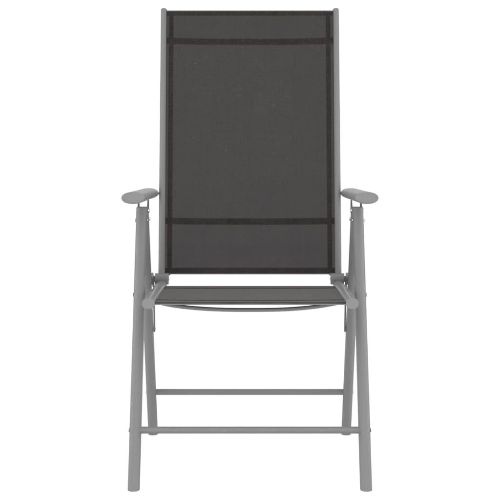 Folding Garden Chairs 4 pcs Textilene Black
