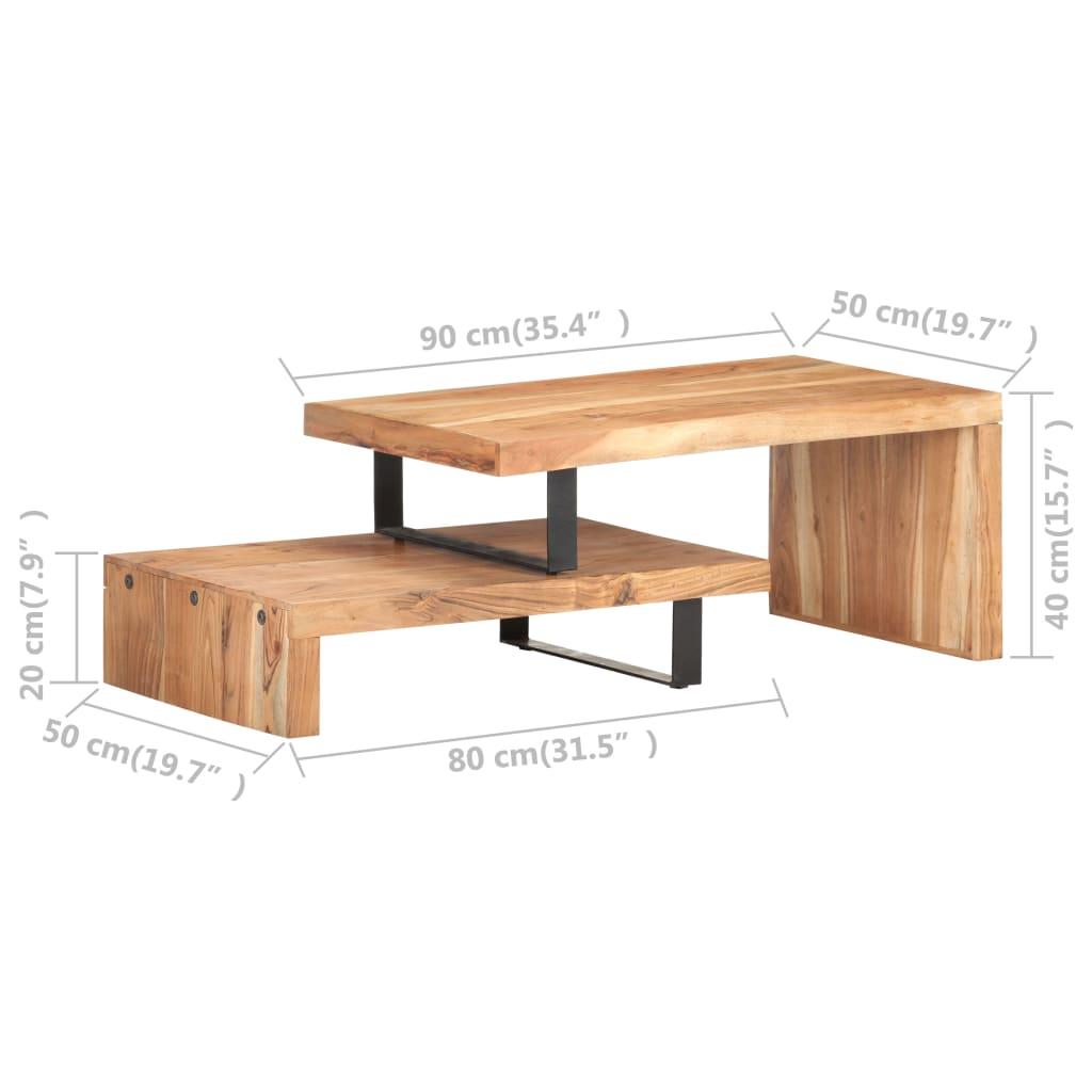 2 Piece Coffee Table Set Solid Acacia Wood