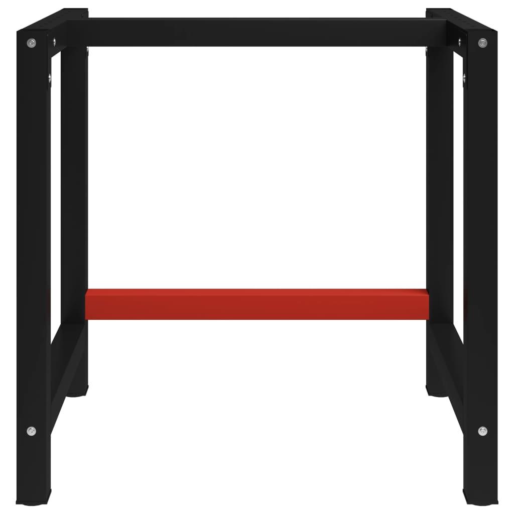 Work Bench Frame Metal 80x57x79 cm Black and Red