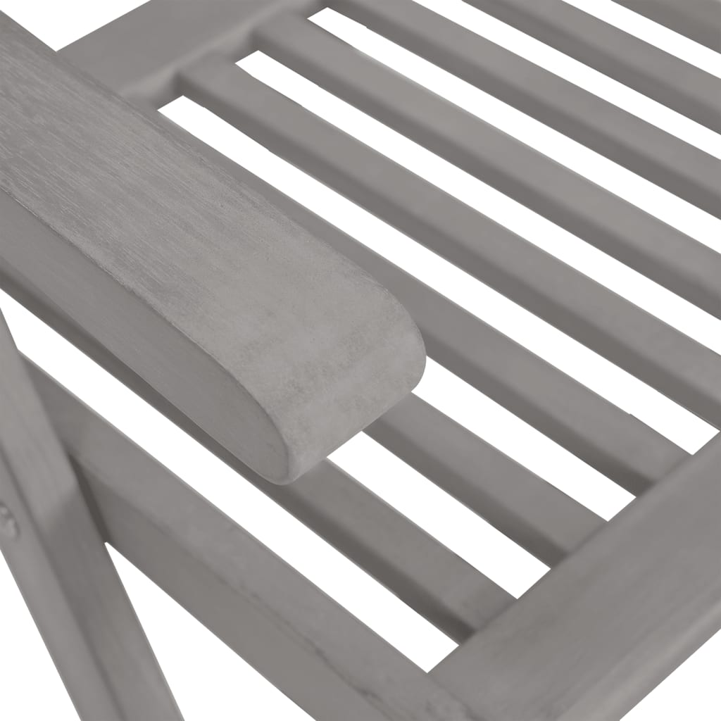 Garden Reclining Chairs 3 pcs Grey Solid Wood Acacia