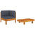2 Piece Garden Lounge Set with Dark Grey Cushions Acacia Wood