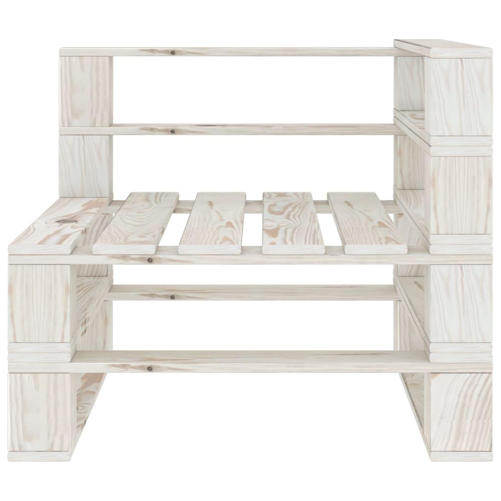 Garden Pallet Corner Sofa Wood White