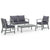 4 Piece Garden Lounge Set with Cushions Solid Acacia Wood