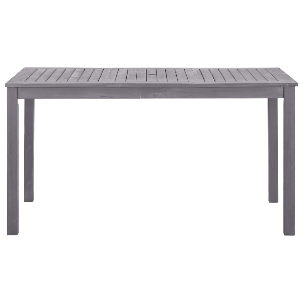 Garden Table Grey Wash 140x80x74 cm Solid Acacia Wood