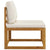 2 Piece Sofa Set with Cream White Cushions Solid Acacia Wood