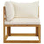 2 Piece Sofa Set with Cream White Cushions Solid Acacia Wood
