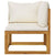 2 Piece Sofa Set with Cream White Cushions Solid Acacia Wood
