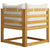 2 Piece Sofa Set with Cream White Cushions Solid Acacia Wood