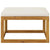 Footrest with Cream White Cushion Solid Acacia Wood