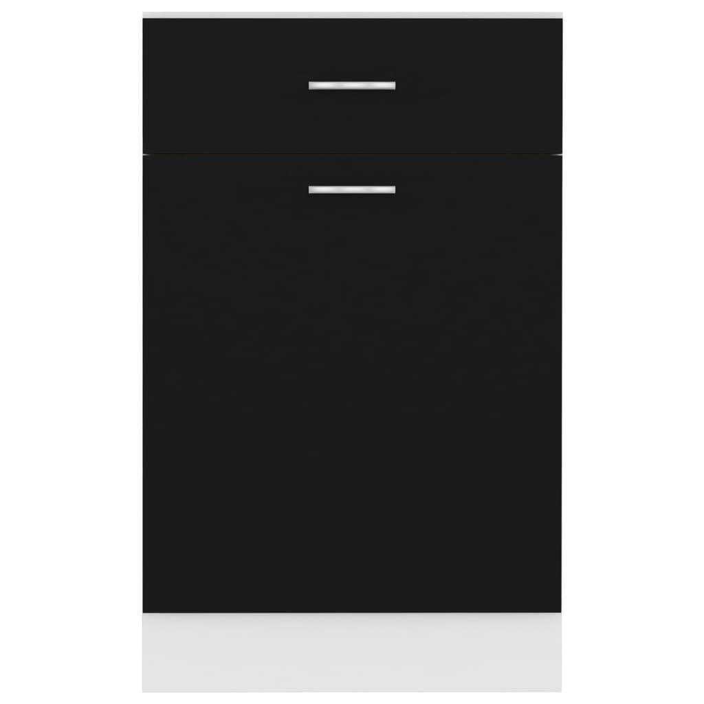 Drawer Bottom Cabinet Black 50x46x81.5 cm Engineered Wood