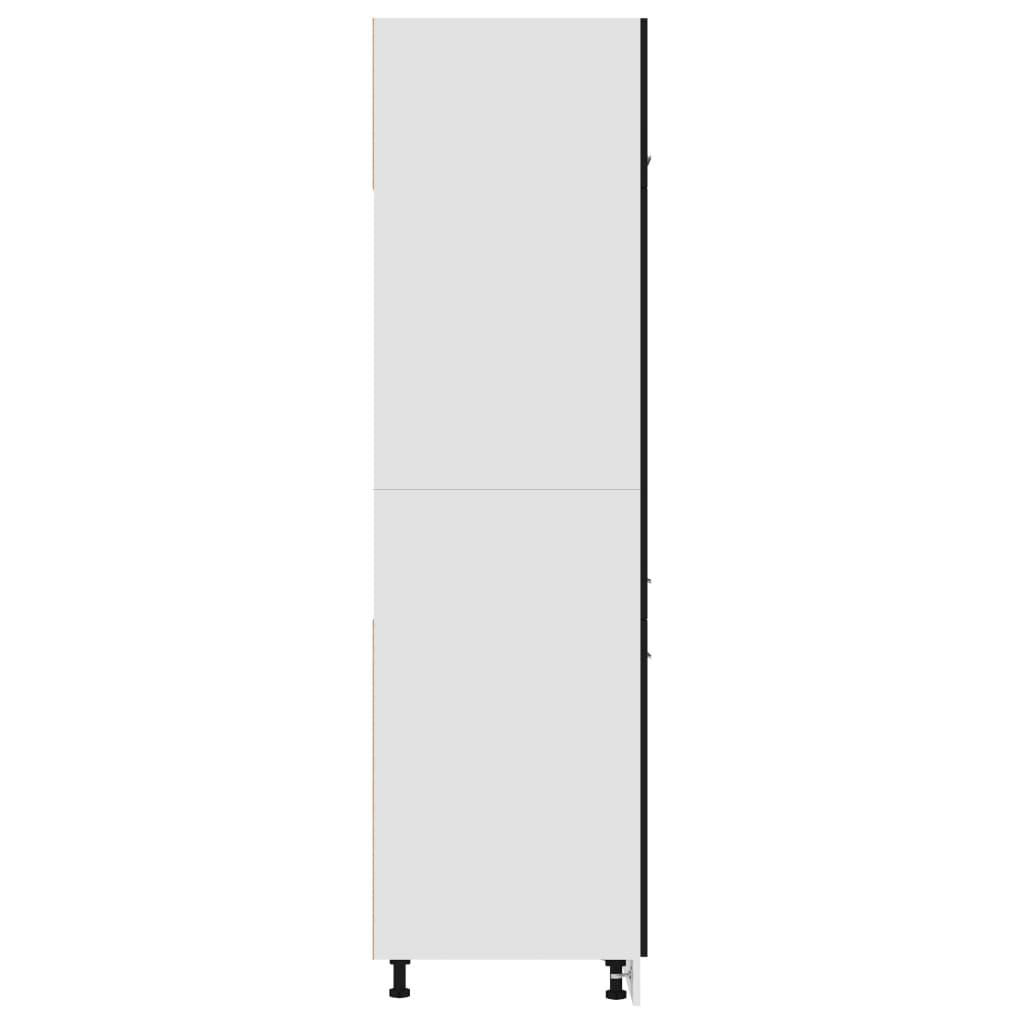 Refrigerator Cabinet Lyon Black 60x57x207 cm Engineered Wood