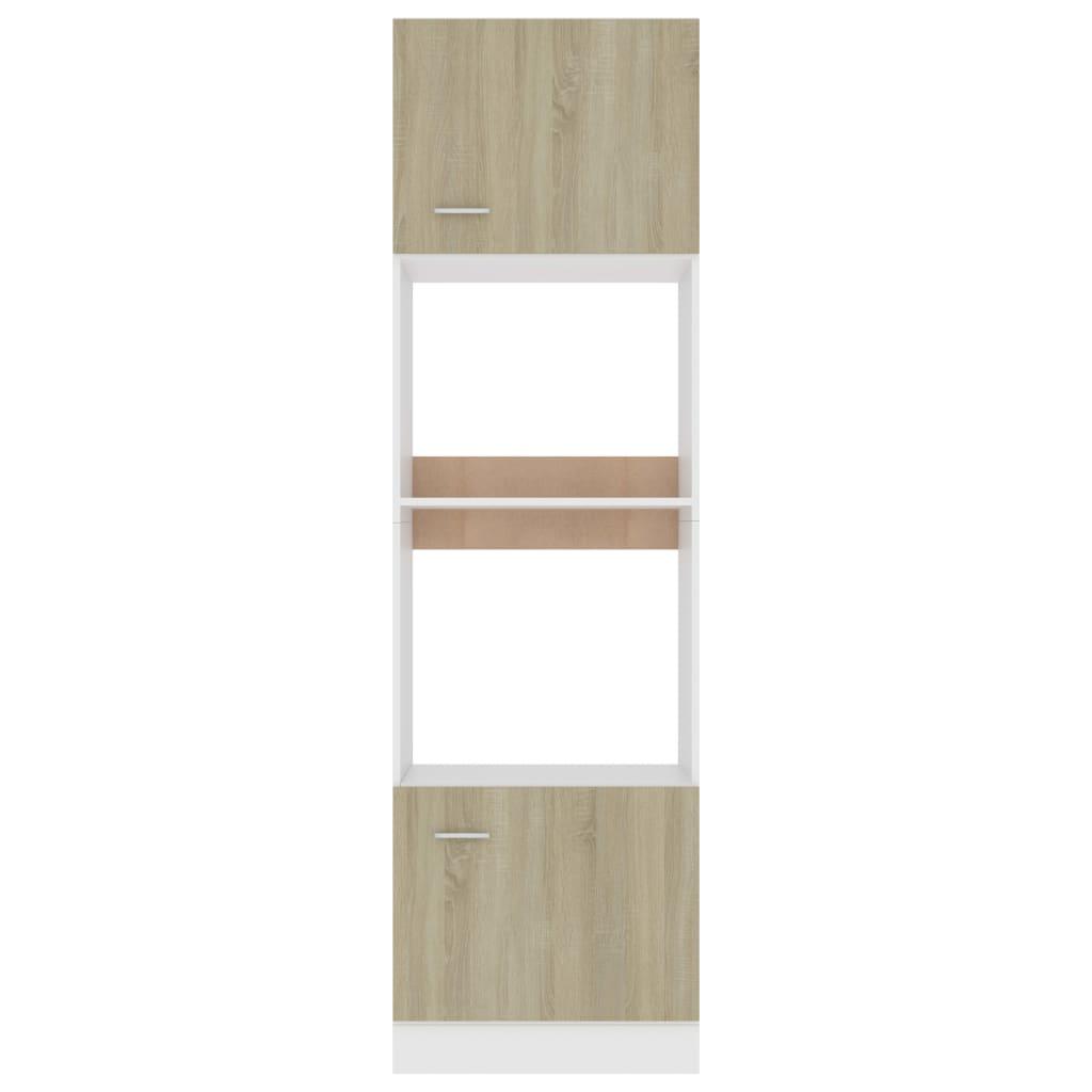 Microwave Cabinet Sonoma Oak 60x57x207 cm Engineered Wood