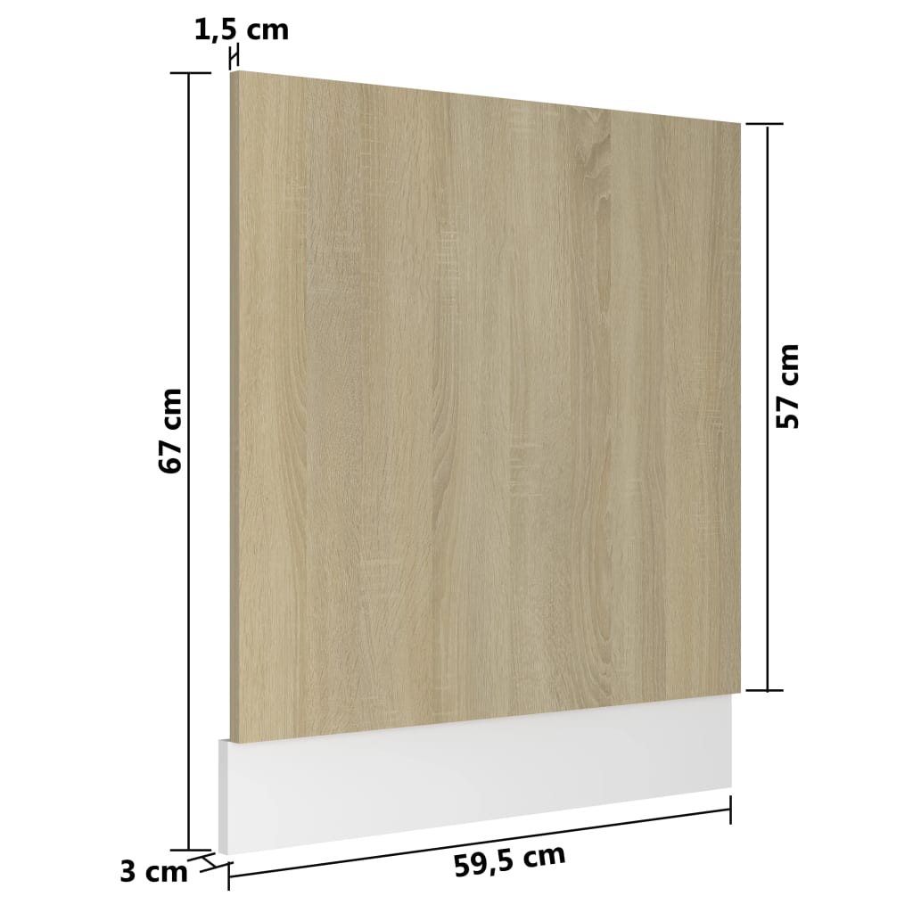 Dishwasher Panel Lyon Sonoma Oak 59.5x3x67 cm Engineered Wood