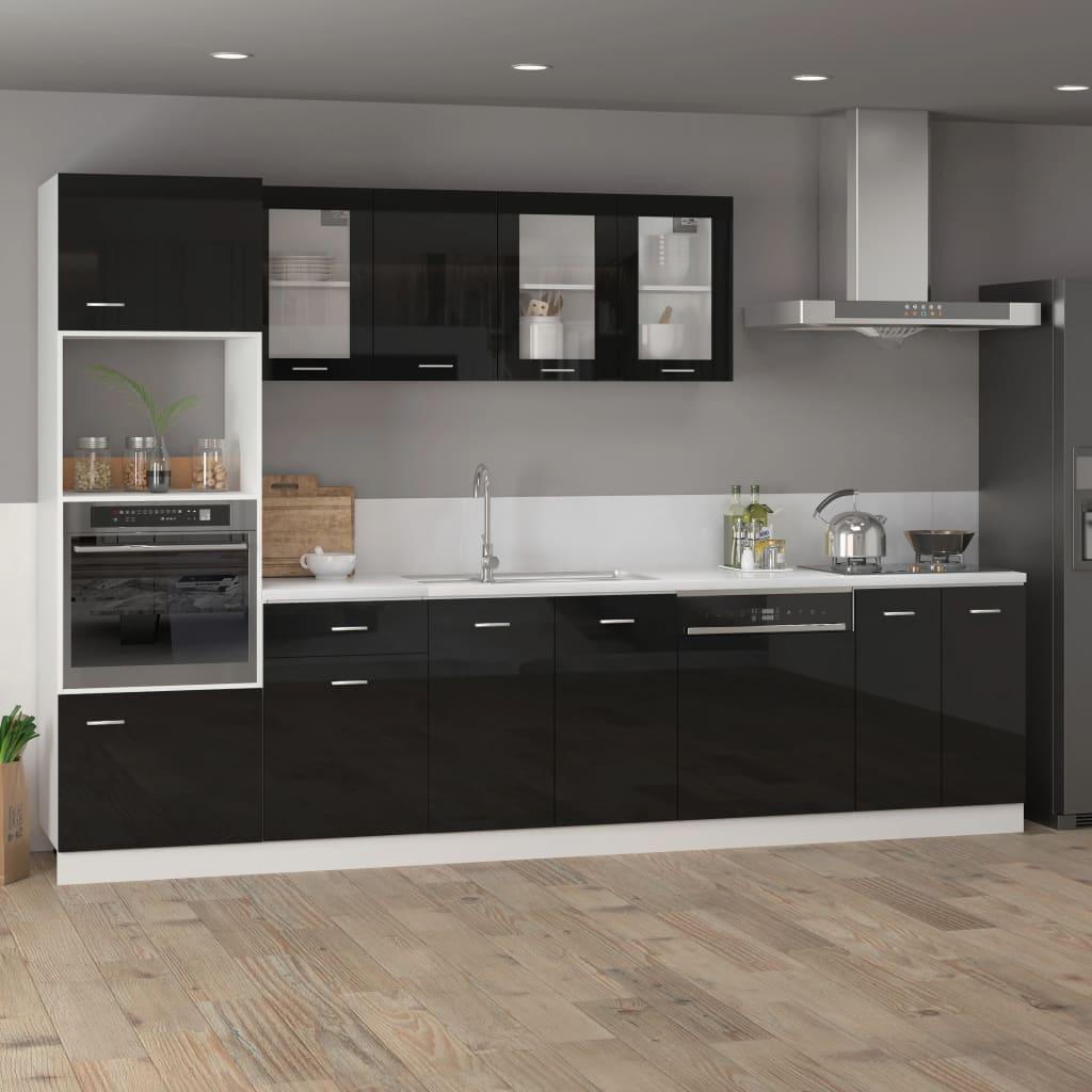 Dishwasher Panel Lyon High Gloss Black 59.5x3x67 cm Engineered Wood