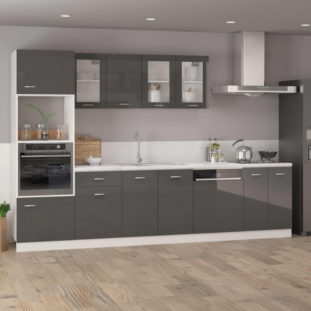 Dishwasher Panel Lyon High Gloss Grey 59.5x3x67 cm Engineered Wood