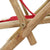 Reclining Relaxing Chair Red Bamboo and Fabric
