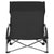 Folding Beach Chairs 2 pcs Black Fabric