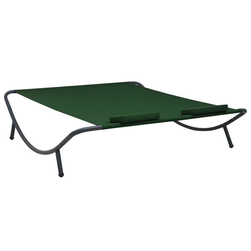 Outdoor Lounge Bed Fabric Green