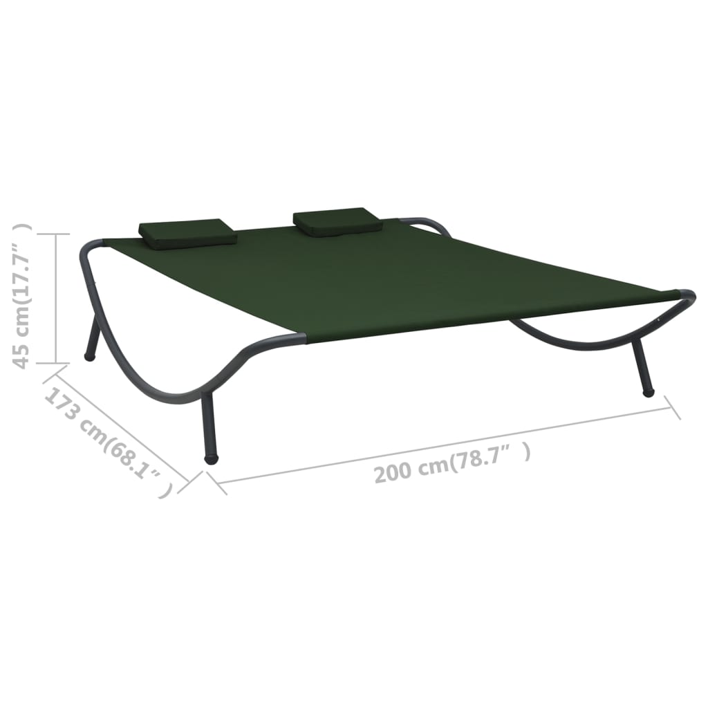Outdoor Lounge Bed Fabric Green