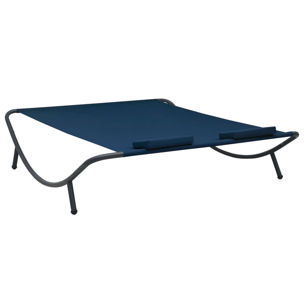 Outdoor Lounge Bed Fabric Blue