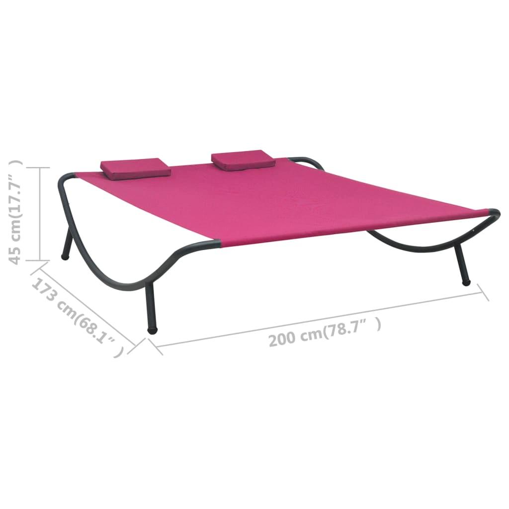Outdoor Lounge Bed Fabric Pink