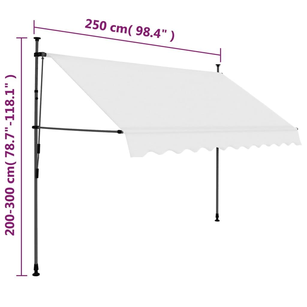 Manual Retractable Awning with LED 250 cm Cream