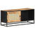 TV Cabinet 90x30x40 cm Rough Mango Wood and Natural Cane