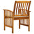 Garden Dining Chairs 2 pcs with Cushions Solid Acacia Wood