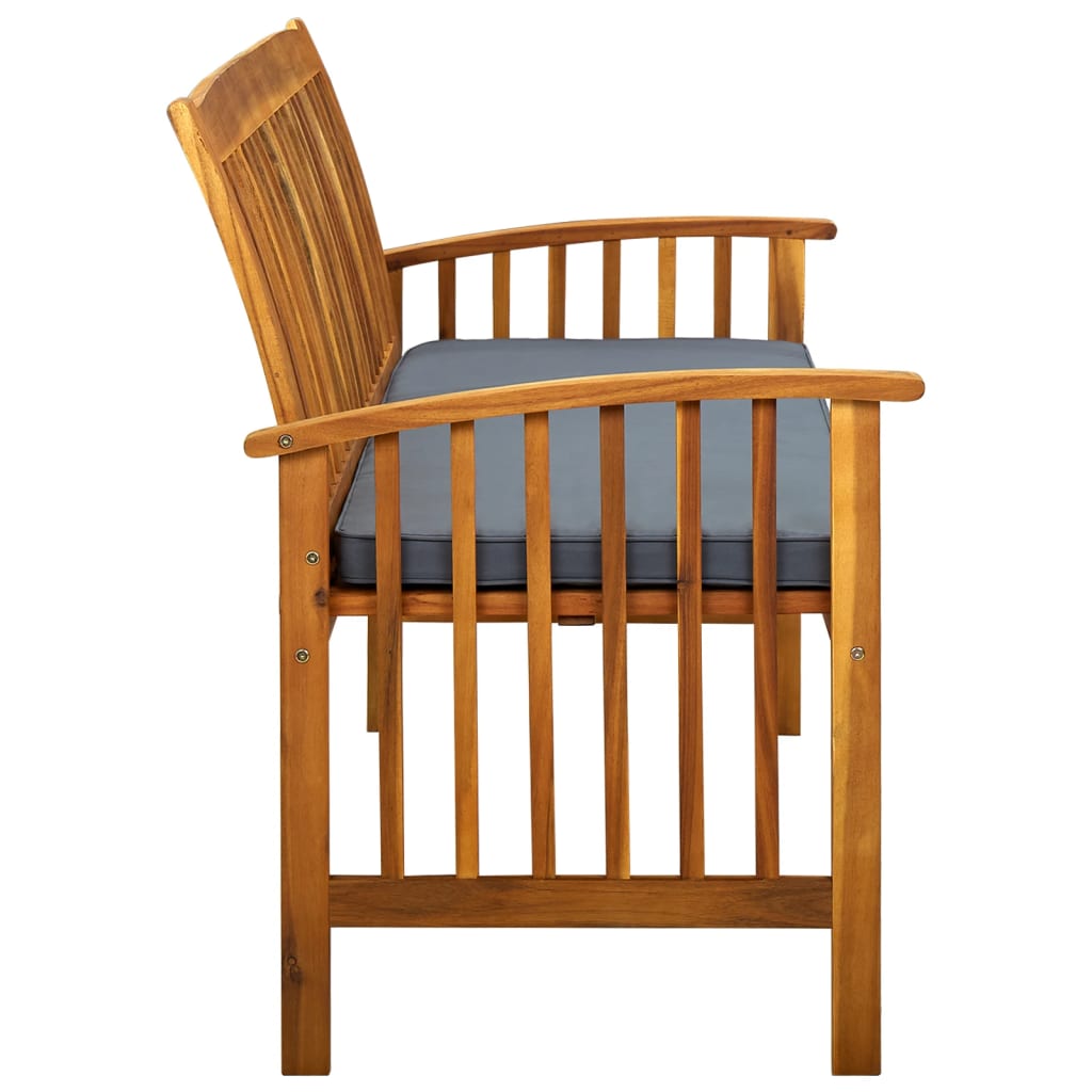Garden Bench with Cushion 147 cm Solid Acacia Wood