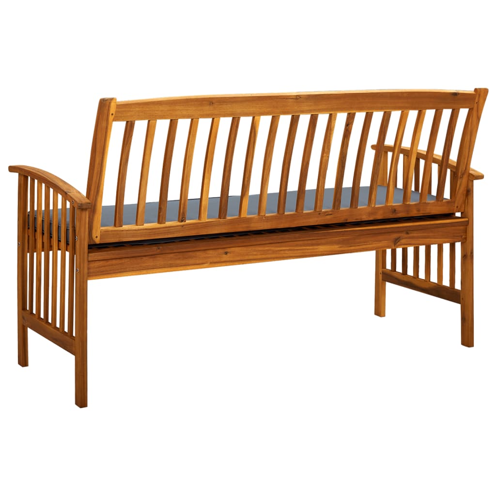 Garden Bench with Cushion 147 cm Solid Acacia Wood