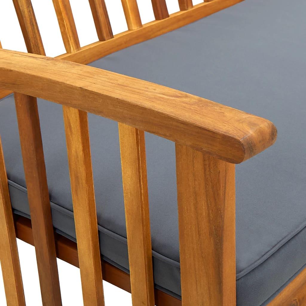 Garden Bench with Cushion 147 cm Solid Acacia Wood