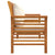 Sofa Bench with Cream White Cushions Solid Wood Acacia